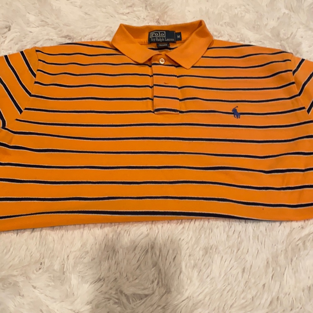 Orange , Blue & White Polo